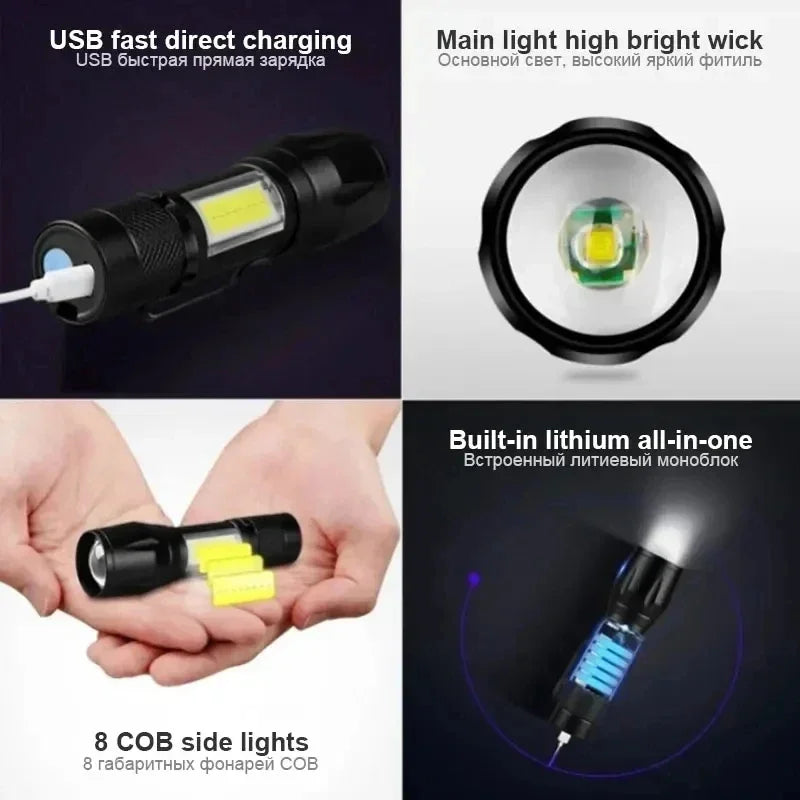 Mini LED Flashlight with Adjustable Focus