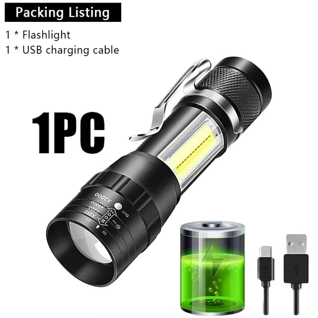 Mini LED Flashlight with Adjustable Focus