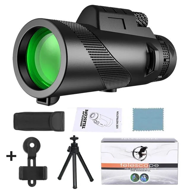 80X100 Zoom Telescope HD Professional Night Monocular