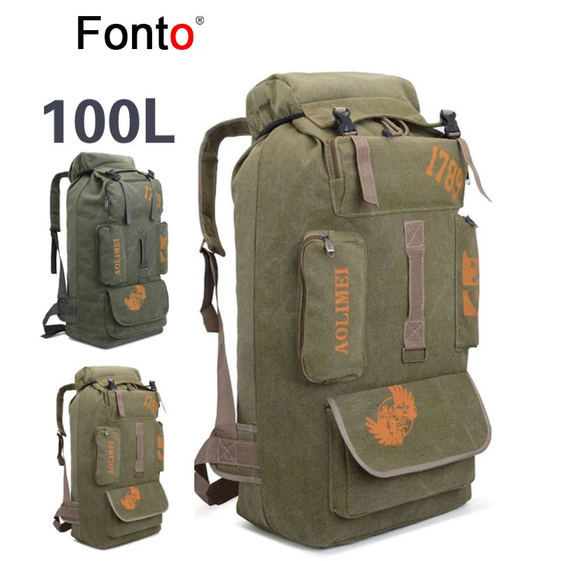 100L Hiking Camping Backpack